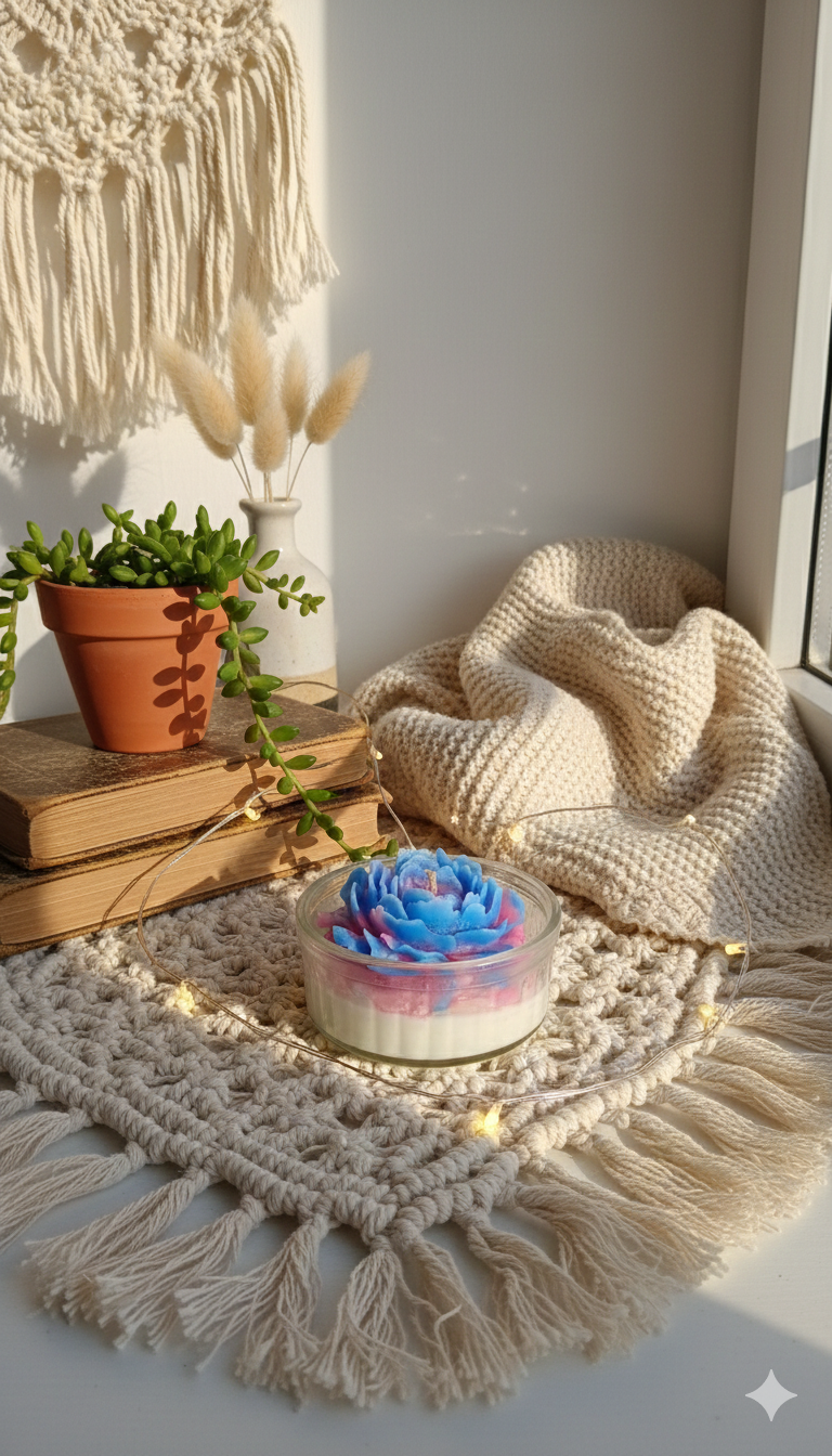 Blush & Blue Bloom jar M023